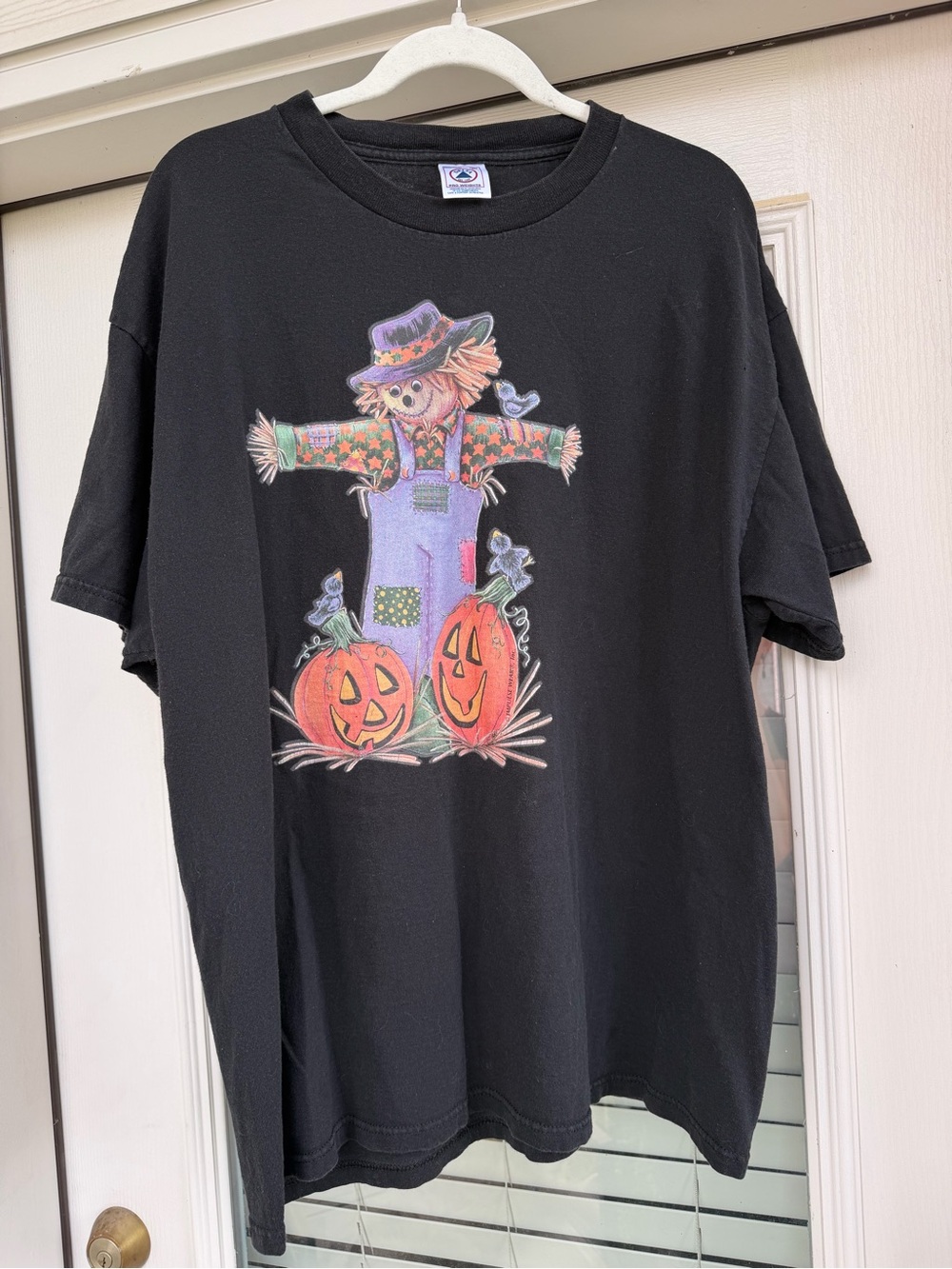 Black Halloween Scarecrow Graphic Tee - Unbranded - 100% Cotton